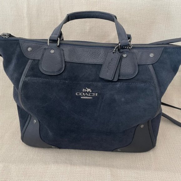 Coach Handbags - Coach Mickie Satchel - Beautiful rich blue suede